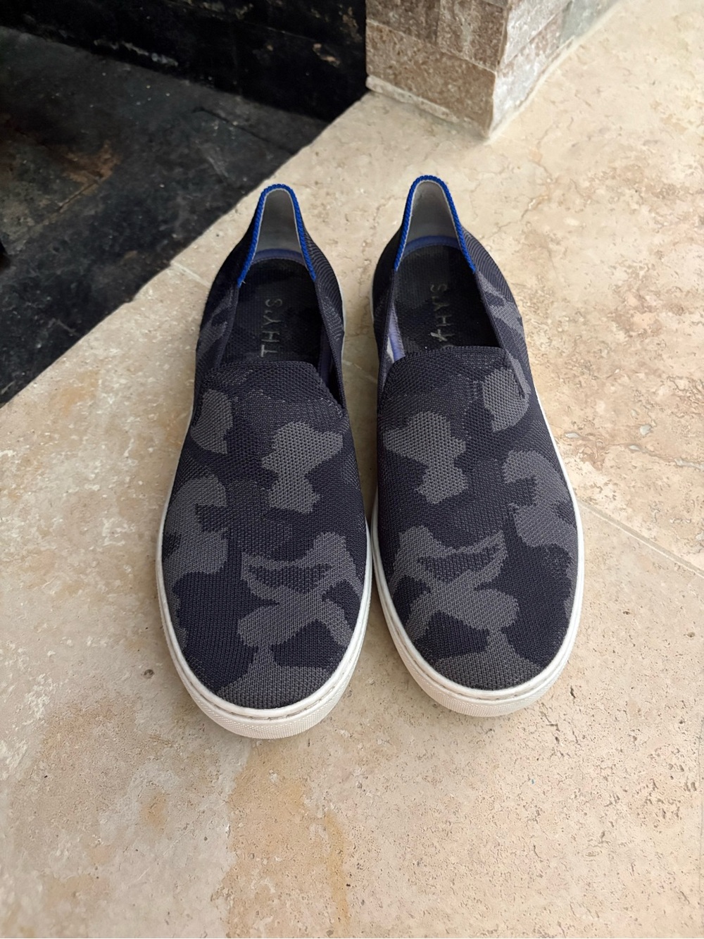 Rothy’s The Original Slip-On Sneaker Gray Camo Women’s size 8